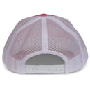 A white and pink Engel Columbia Hot Pink & White 112 Trucker Cap by Richardson® with a snapback closure.