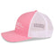A pink and white Engel Columbia Hot Pink & White 112 Trucker Cap by Richardson® with a snapback closure.