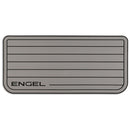 A SeaDek® Grey Teak Pattern Non-Slip Marine Cooler Topper with the word Engel on it, designed for marine environments.