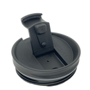 A black Engel Coolers Tumbler Lid plastic cup with a screw-in lid on it.