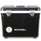 A black Engel Coolers 19 Quart Drybox/Cooler for outdoor use.