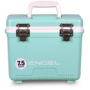 The Engel Coolers 7.5 Quart Drybox/Cooler is in mint green.