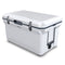 An Engel Coolers ENGEL 60QT UltraLite Injection-Molded cooler with wire basket and divider on a white background.