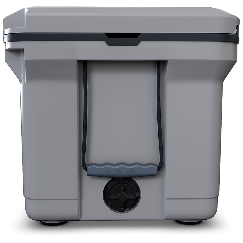 An Engel Coolers ENGEL 60QT UltraLite Injection-Molded Cooler With Wire Basket and Divider on a white background.