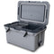 The ENGEL 60QT UltraLite Injection-Molded cooler with wire basket and divider from Engel Coolers is open on a white background.