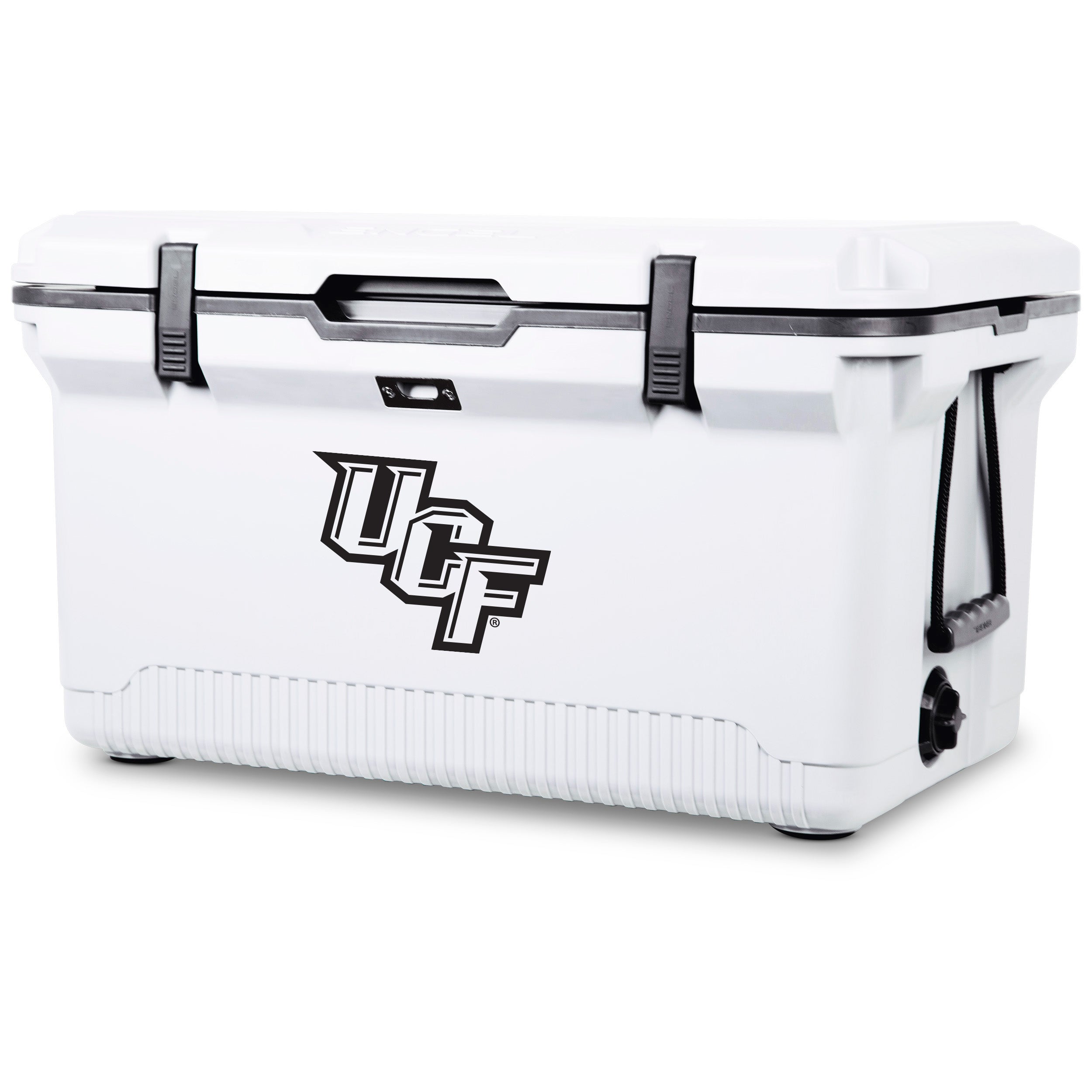 The ENGEL UCF Engel UL60 High Performance Cooler features black handles and latches, a large "UCF" logo on the front, and is designed for superior ice retention.
