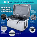 A cooler with the ice preservation features of the Engel Coolers 60QT UltraLite Injection-Molded Cooler With Wire Basket and Divider.
