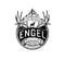 A black and white Engel Coolers Engel Live Original Deer Decal logo.