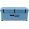 A blue Engel Coolers 123 High Performance Hard Cooler and Ice Box with the word "pathfinder" on it.