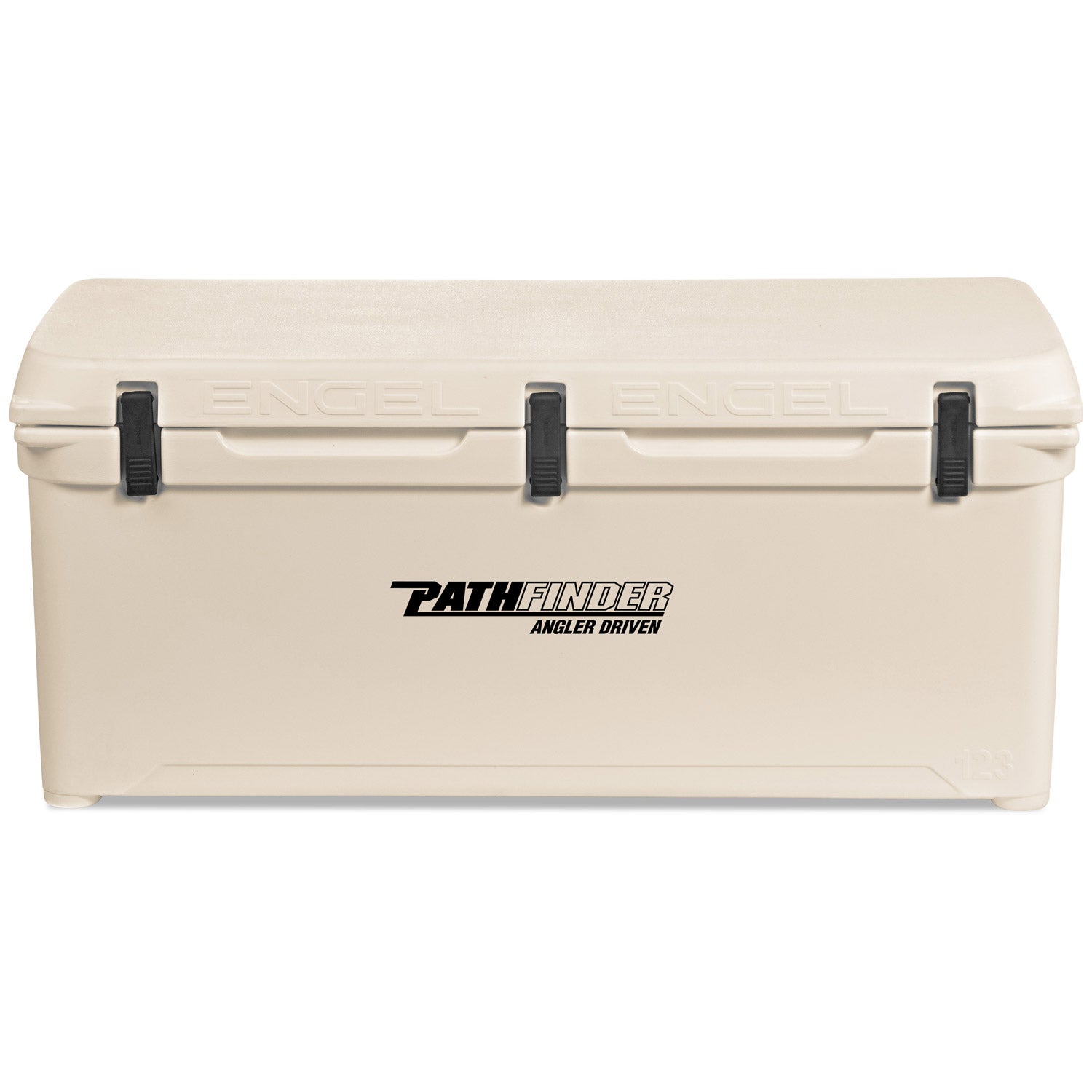 A durable, roto-molded Engel 123 High Performance Hard Cooler and Ice Box - MBG cooler with black handles.