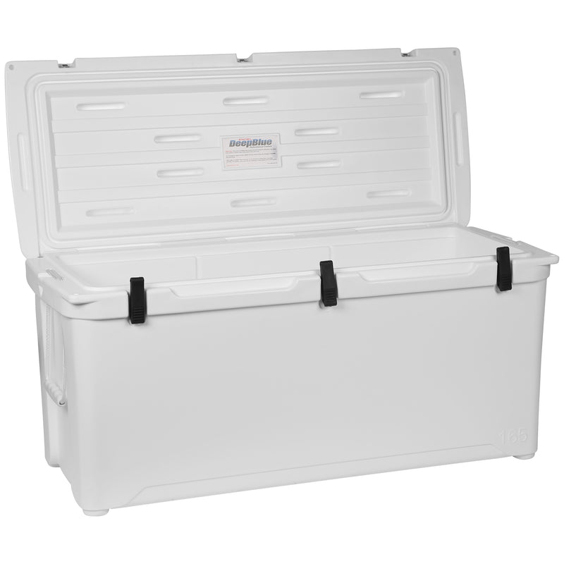 A white Engel Coolers 165 High Performance Hard Cooler and Ice Box on a white background.