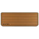 A SeaDek® Tan Teak Pattern Non-Slip Marine Cooler Topper with the word Engel on it, designed for marine environments.