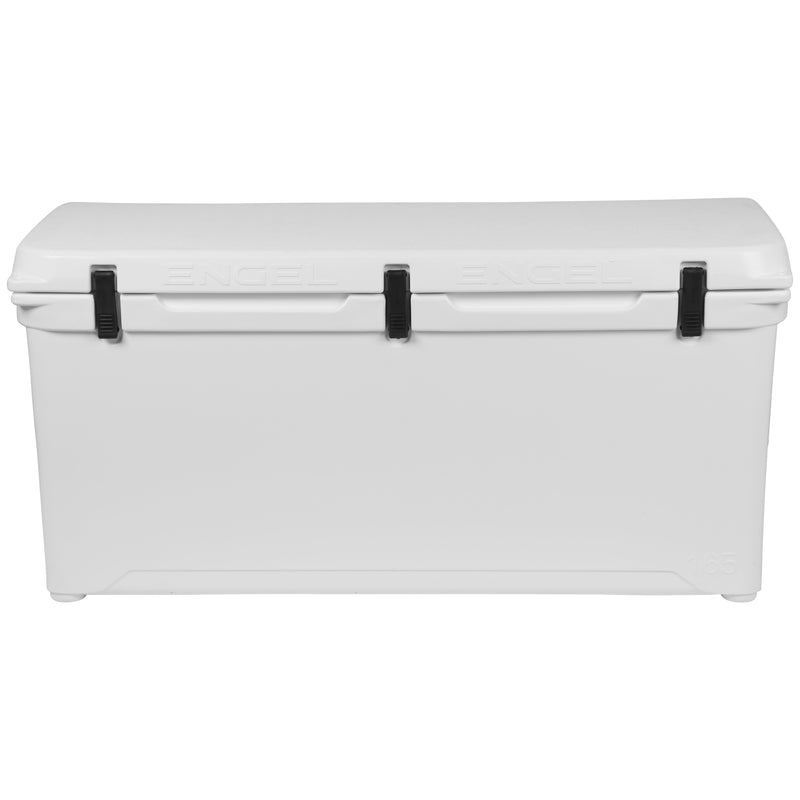 A white Engel 165 High Performance Hard Cooler and Ice Box on a white background.