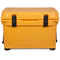 A yellow Engel 25 High Performance Hard Cooler and Ice Box with black handles.