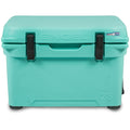 The Engel Coolers Engel 25 High Performance Hard Cooler and Ice Box in turquoise ensures durability.
