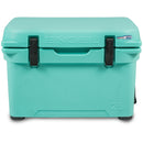 The Engel Coolers Engel 25 High Performance Hard Cooler and Ice Box in turquoise ensures durability.