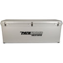 A white Engel Coolers roto-molded cooler with the word "paddler" on it.