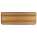 A brown SeaDek® Tan Teak Pattern Non-Slip Marine Cooler Topper with the word Engel on it, designed for a marine environment by Engel Coolers.