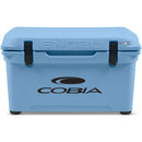 A durable Engel Coolers 35 High Performance Hard Cooler and Ice Box with the cobia logo on it.