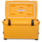 A durable, yellow Engel 35 High Performance Hard Cooler and Ice Box on a white background.