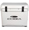 A durable, roto-molded Engel 50 High Performance Hard Cooler and Ice Box - MBG with the cobia logo on it.