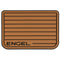 A brown SeaDek® Tan Teak Pattern Non-Slip Marine Cooler Topper with the word Engel on it, designed for marine environments.