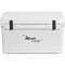 A white Engel 65 High Performance Hard Cooler and Ice Box with the word Merkel on it.