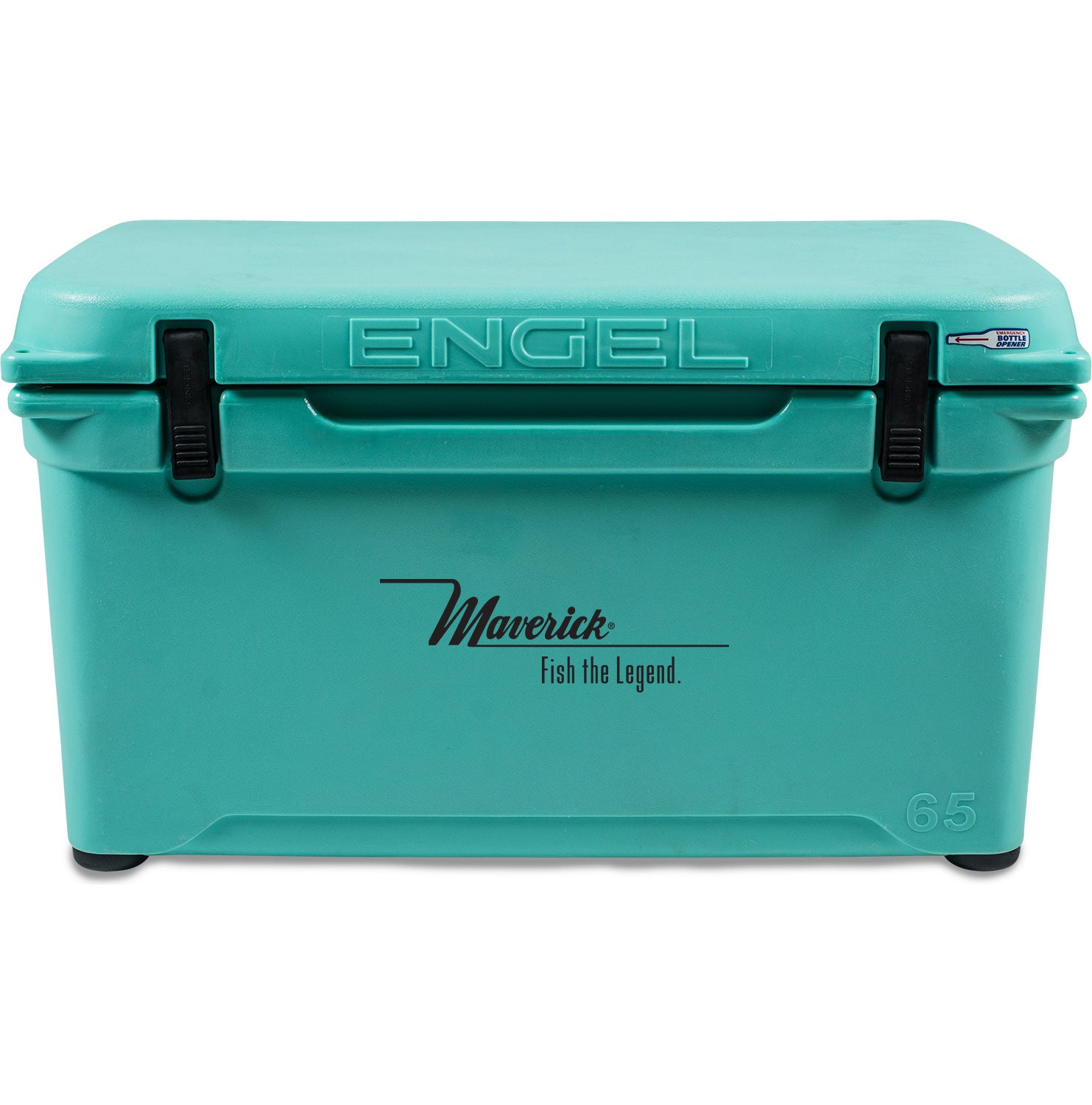 A Engel 65 High Performance Hard Cooler and Ice Box with the word Engel Coolers on it.