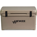 A Engel Coolers roto-molded cooler with the word "hewes" on it.