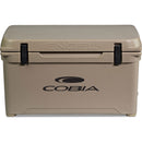 The Engel Coolers roto-molded cobia cooler, known for its ice retention, is shown on a white background.