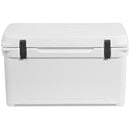A white Engel 65 High Performance Hard Cooler and Ice Box on a white background by Engel Coolers.