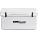 A white Engel Coolers Engel 80 High Performance Hard Cooler and Ice Box with the words "Pathfinder" on it.
