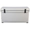 A white, Engel 80 High Performance Hard Cooler and Ice Box on a white background.