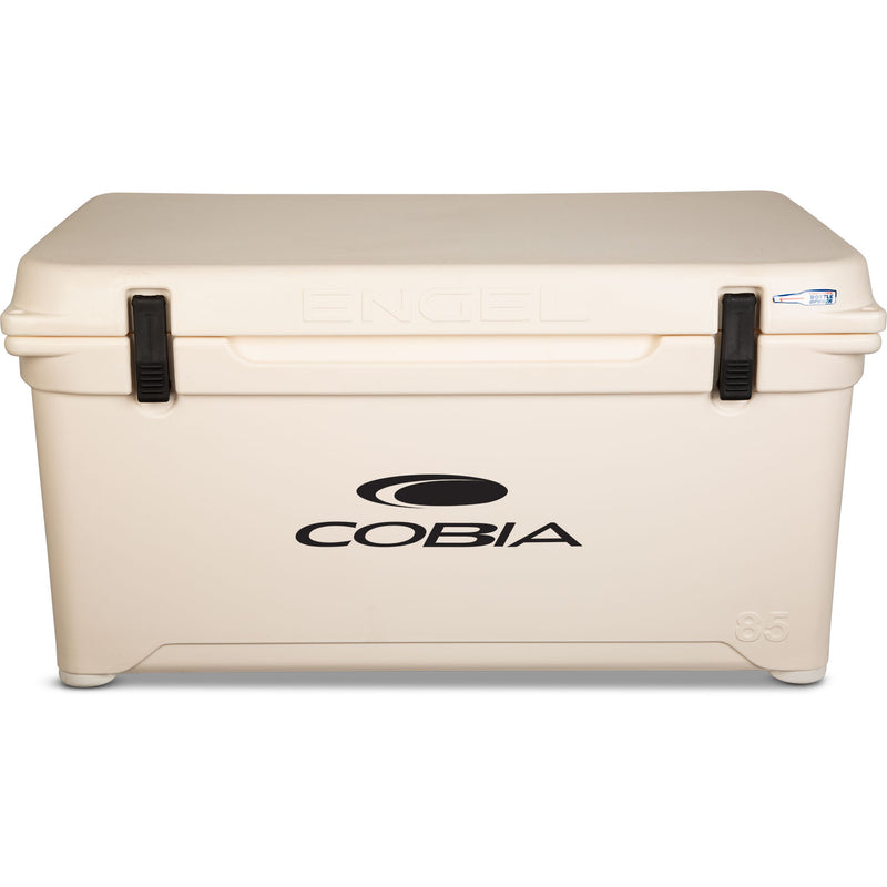 A rotomolded Engel 85 High Performance Hard Cooler and Ice Box - MBG on a white background.
