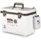 An Original 13 Quart Live Bait Drybox/Cooler from Engel Coolers with an air pump on a white background.
