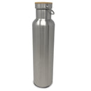 A vacuum-insulated stainless steel water bottle with a wooden lid.
Product: Engel 25oz Stainless Steel Vacuum Insulated Water Bottle
Brand: Engel Coolers