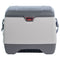 A grey and black Engel Coolers portable cooler box with digital controls on a white background.