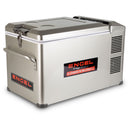 A portable fridge-freezer with the word Engel Coolers MT35 Platinum Series Top Opening 12/24V DC - 110/120V AC on it.