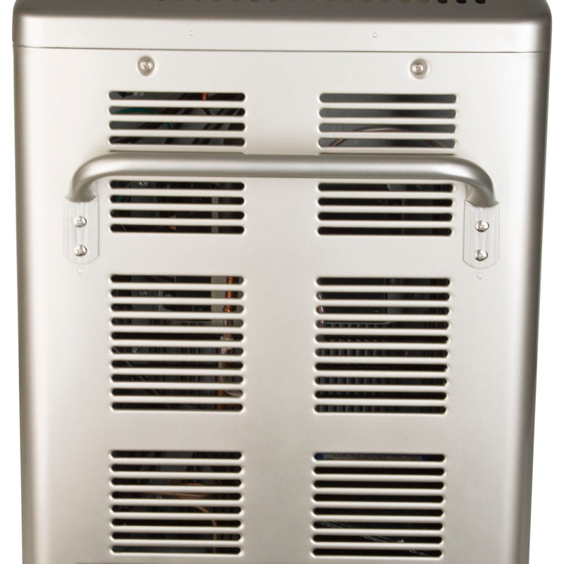 A silver Engel Coolers MT45 Platinum Series portable fridge-freezer with a digital control.