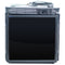 A black Engel Coolers SB70 Front Opening 12/24V DC Only Fridge-Freezer with a freezer compartment and a screen on it.