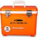 Cobia Engel leak-proof orange cooler.
Product Name: Engel 13 Quart Drybox/Cooler - MBG
Brand Name: Engel Coolers