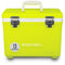 A yellow Engel 13 Quart Drybox/Cooler with the word Engel on it, perfect for any outdoor adventure.