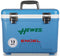 A blue, leak-proof cooler with the word "Engel Coolers" on it.