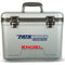 A leak-proof cooler with the Engel Coolers 13 Quart Drybox/Cooler on it.
