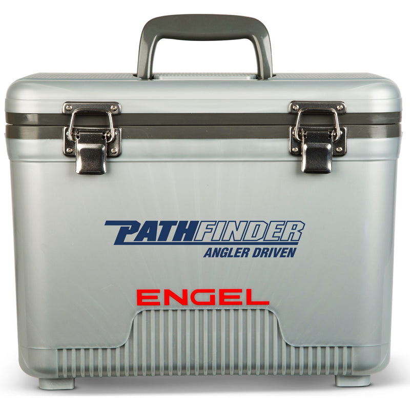 A leak-proof cooler with the Engel Coolers 13 Quart Drybox/Cooler on it.