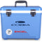 A blue, leak-proof Engel 19 Quart Drybox/Cooler with the Engel Coolers logo on it, perfect for any outdoor adventure.
