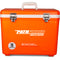 An orange, leak-proof Engel 30 Quart Drybox/Cooler - MBG with the word "pathfinder" on it designed for hunters.