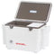 The leak-proof Engel 30 Quart Drybox/Cooler with Rod Holders is white and brown.