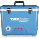 A leak-proof Engel 30 Quart Drybox/Cooler - MBG with the word "pathfinder" on it.