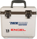 A leak-proof cooler with the Engel 7.5 Quart Drybox/Cooler - MBG on it, perfect for any outdoor adventure.